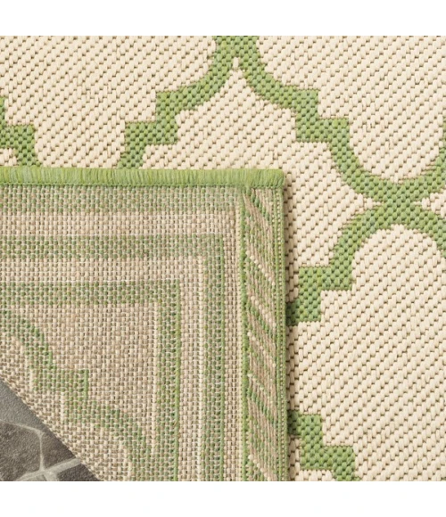 Safavieh Linden  Cream / Olive LND121 6 ft. 7 in. X 6 ft. 7 in. Square Rug