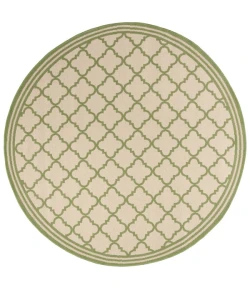 Safavieh Linden  Cream / Olive LND121 6 ft. 7 in. X 6 ft. 7 in. Round Rug