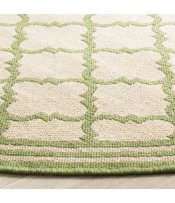 Safavieh Linden  Cream / Olive LND121 6 ft. 7 in. X 6 ft. 7 in. Round Rug