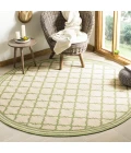 Safavieh Linden  Cream / Olive LND121 6 ft. 7 in. X 6 ft. 7 in. Round Rug