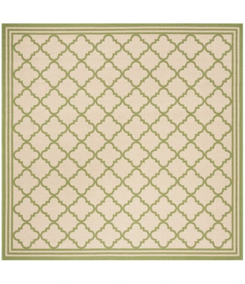 Safavieh Linden  Cream / Olive LND121 6 ft. 7 in. X 6 ft. 7 in. Square Rug