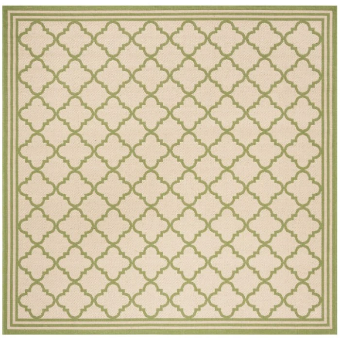 Safavieh Linden  Cream / Olive LND121 6 ft. 7 in. X 6 ft. 7 in. Square Rug