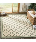 Safavieh Linden  Cream / Green LND121 6 ft. 7 in. X 6 ft. 7 in. Square Rug