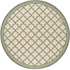 Safavieh Linden  Cream / Green LND121 6 ft. 7 in. X 6 ft. 7 in. Round Rug