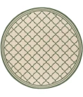 Safavieh Linden  Cream / Green LND121 6 ft. 7 in. X 6 ft. 7 in. Round Rug