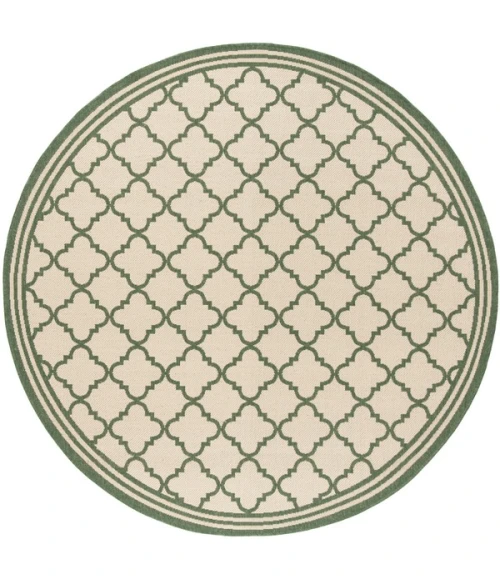 Safavieh Linden  Cream / Green LND121 6 ft. 7 in. X 6 ft. 7 in. Round Rug