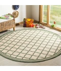 Safavieh Linden  Cream / Green LND121 6 ft. 7 in. X 6 ft. 7 in. Round Rug