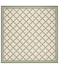 Safavieh Linden  Cream / Green LND121 6 ft. 7 in. X 6 ft. 7 in. Square Rug