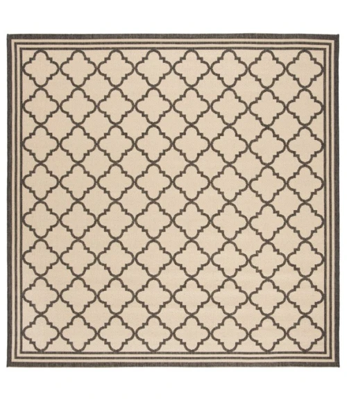 Safavieh Linden  Creme / Black LND121 6 ft. 7 in. X 6 ft. 7 in. Square Rug