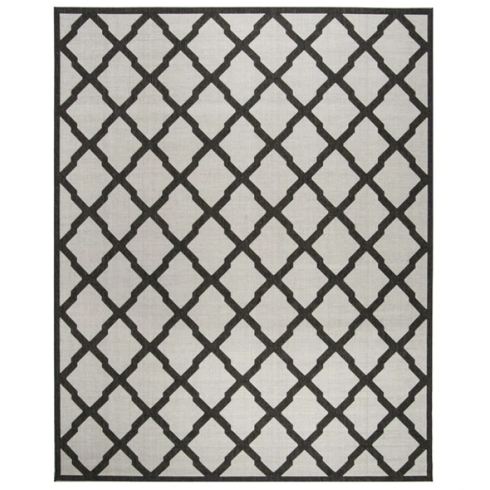 Safavieh Linden  Light Grey / Charcoal LND122 9 ft. X 12 ft. Rectangle Rug