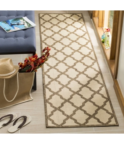 Safavieh Linden  Cream / Beige LND122 2 ft. 2 in. X 8 ft. Runner Rug