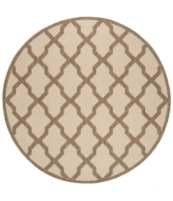 Safavieh Linden  Cream / Beige LND122 6 ft. 7 in. X 6 ft. 7 in. Round Rug