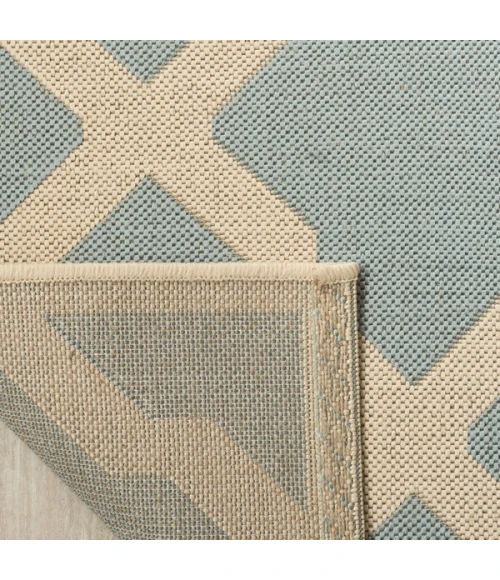 Safavieh Linden  Aqua / Cream LND122 9 ft. X 12 ft. Rectangle Rug