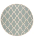 Safavieh Linden  Aqua / Cream LND122 6 ft. 7 in. X 6 ft. 7 in. Round Rug