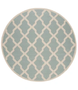 Safavieh Linden  Aqua / Cream LND122 6 ft. 7 in. X 6 ft. 7 in. Round Rug