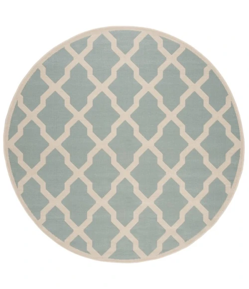 Safavieh Linden  Aqua / Cream LND122 6 ft. 7 in. X 6 ft. 7 in. Round Rug