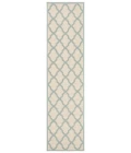 Safavieh Linden  Cream / Aqua LND122 2 ft. 2 in. X 8 ft. Runner Rug