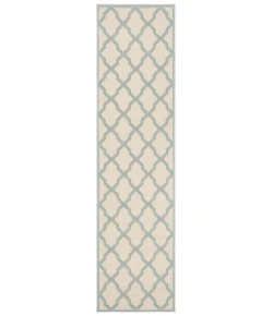 Safavieh Linden  Cream / Aqua LND122 2 ft. 2 in. X 8 ft. Runner Rug