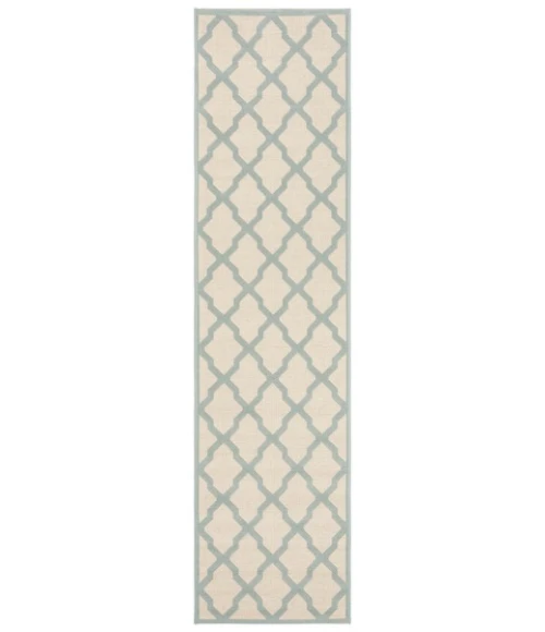 Safavieh Linden  Cream / Aqua LND122 2 ft. 2 in. X 8 ft. Runner Rug