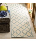Safavieh Linden  Cream / Aqua LND122 2 ft. 2 in. X 8 ft. Runner Rug