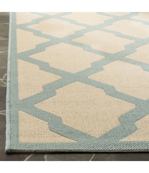 Safavieh Linden  Cream / Aqua LND122 9 ft. X 12 ft. Rectangle Rug