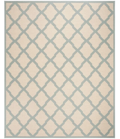 Safavieh Linden  Cream / Aqua LND122 9 ft. X 12 ft. Rectangle Rug