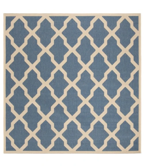 Safavieh Linden  Blue / Creme LND122 6 ft. 7 in. X 6 ft. 7 in. Square Rug