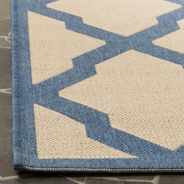 Safavieh Linden  Cream / Blue LND122 9 ft. X 12 ft. Rectangle Rug