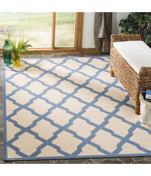 Safavieh Linden  Cream / Blue LND122 9 ft. X 12 ft. Rectangle Rug