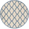 Safavieh Linden  Cream / Blue LND122 6 ft. 7 in. X 6 ft. 7 in. Round Rug