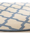 Safavieh Linden  Cream / Blue LND122 6 ft. 7 in. X 6 ft. 7 in. Round Rug