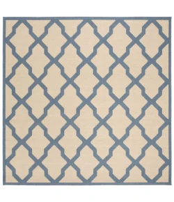 Safavieh Linden  Cream / Blue LND122 6 ft. 7 in. X 6 ft. 7 in. Square Rug