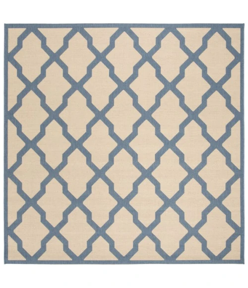 Safavieh Linden  Cream / Blue LND122 6 ft. 7 in. X 6 ft. 7 in. Square Rug