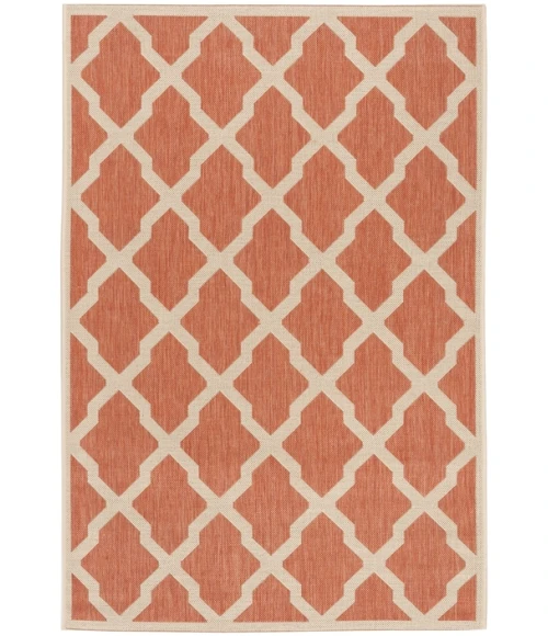 Safavieh Linden  Rust / Creme LND122 5 ft. 3 in. X 7 ft. 6 in. Rectangle Rug