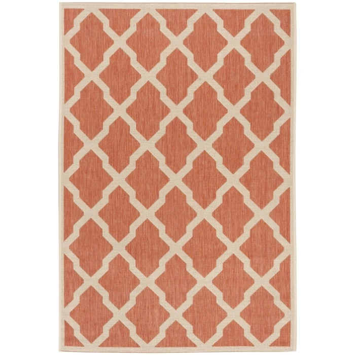 Safavieh Linden  Rust / Creme LND122 4 ft. X 6 ft. Rectangle Rug