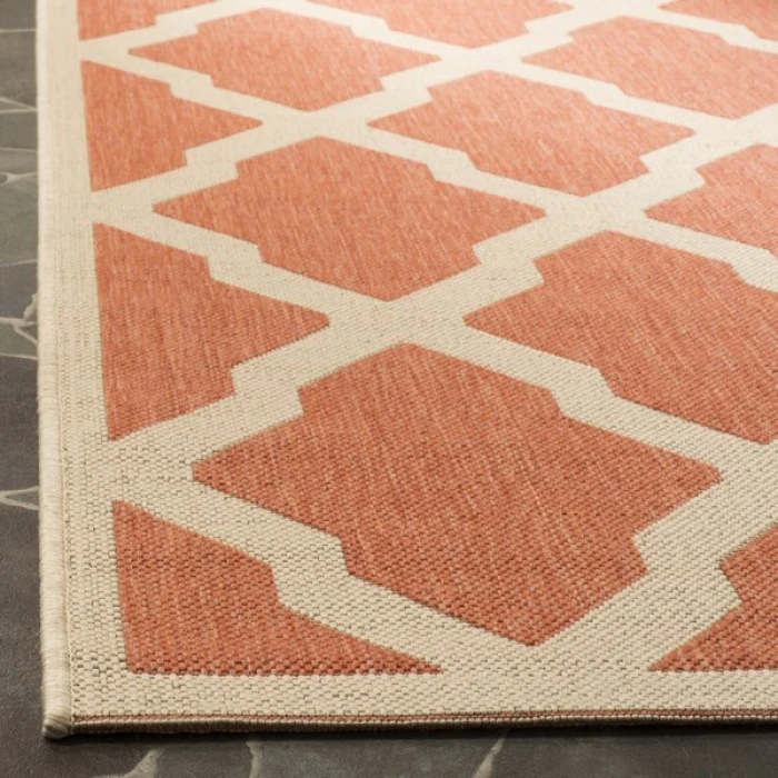 Safavieh Linden  Rust / Creme LND122 4 ft. X 6 ft. Rectangle Rug