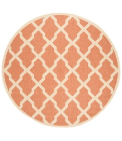 Safavieh Linden  Rust / Creme LND122 6 ft. 7 in. X 6 ft. 7 in. Round Rug