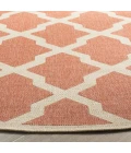 Safavieh Linden  Rust / Creme LND122 6 ft. 7 in. X 6 ft. 7 in. Round Rug