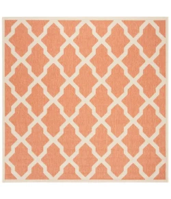 Safavieh Linden  Rust / Creme LND122 6 ft. 7 in. X 6 ft. 7 in. Square Rug