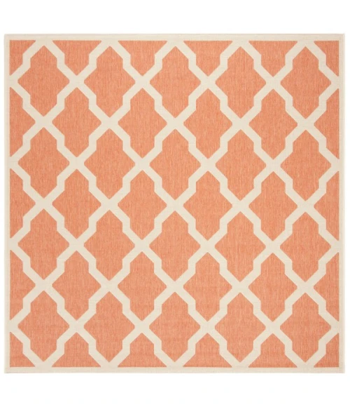 Safavieh Linden  Rust / Creme LND122 6 ft. 7 in. X 6 ft. 7 in. Square Rug