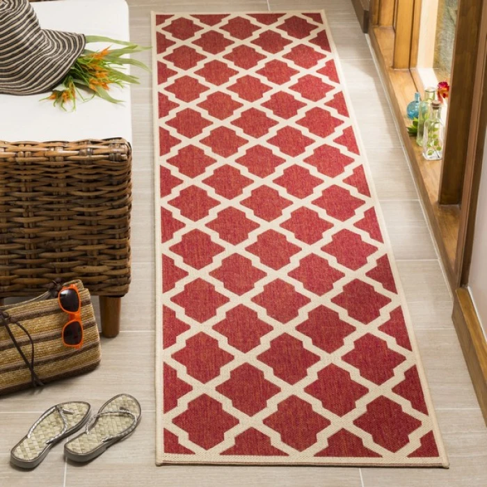 Safavieh Linden  Red / Creme LND122 2 ft. 2 in. X 8 ft. Runner Rug
