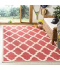Safavieh Linden  Red / Creme LND122 6 ft. 7 in. X 6 ft. 7 in. Square Rug