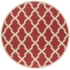 Safavieh Linden  Red / Creme LND122 6 ft. 7 in. X 6 ft. 7 in. Round Rug