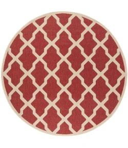 Safavieh Linden  Red / Creme LND122 6 ft. 7 in. X 6 ft. 7 in. Round Rug