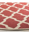 Safavieh Linden  Red / Creme LND122 6 ft. 7 in. X 6 ft. 7 in. Round Rug