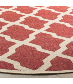 Safavieh Linden  Red / Creme LND122 6 ft. 7 in. X 6 ft. 7 in. Round Rug