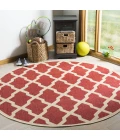 Safavieh Linden  Red / Creme LND122 6 ft. 7 in. X 6 ft. 7 in. Round Rug
