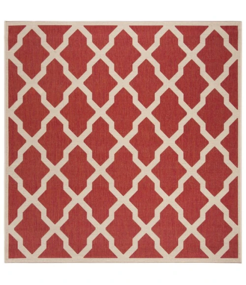 Safavieh Linden  Red / Creme LND122 6 ft. 7 in. X 6 ft. 7 in. Square Rug