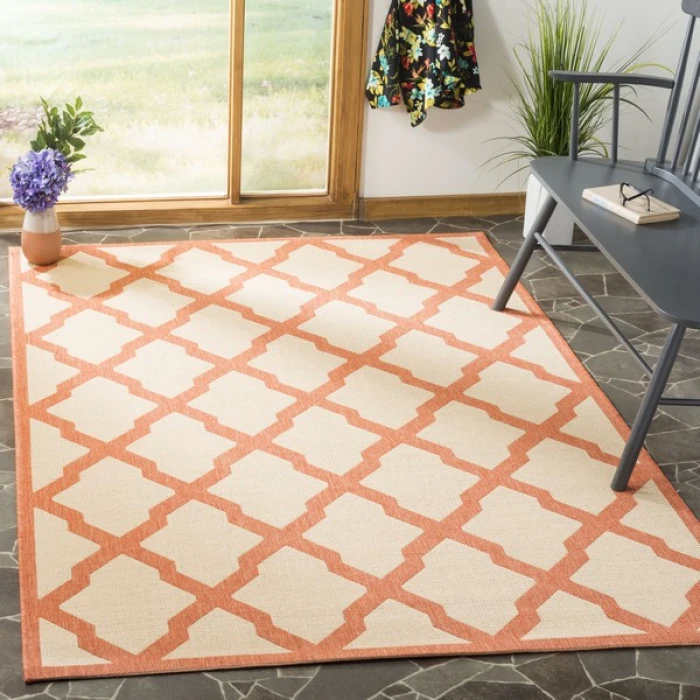 Safavieh Linden  Creme / Brown LND122 8 ft. X 10 ft. Rectangle Rug