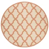 Safavieh Linden  Cream / Rust LND122 6 ft. 7 in. X 6 ft. 7 in. Round Rug